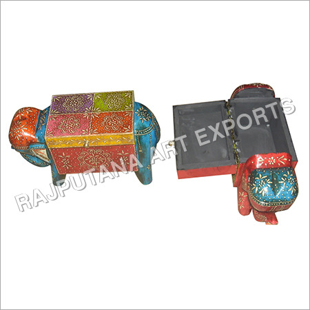 Painted Elephant Jewellery Box