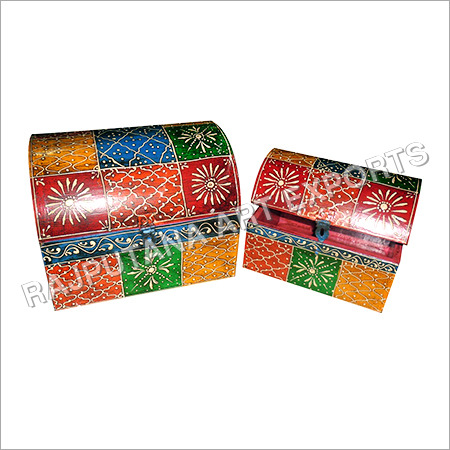 Painted Round Jewellery Box