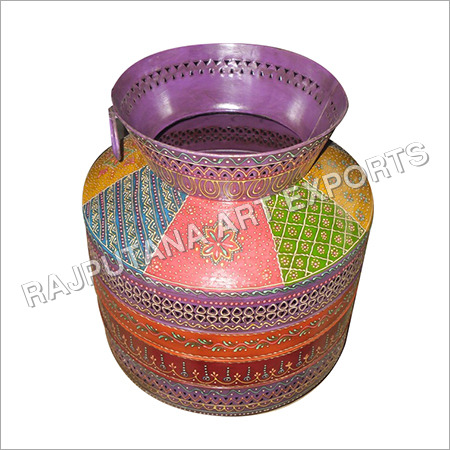 Painted Iron Flower Pot