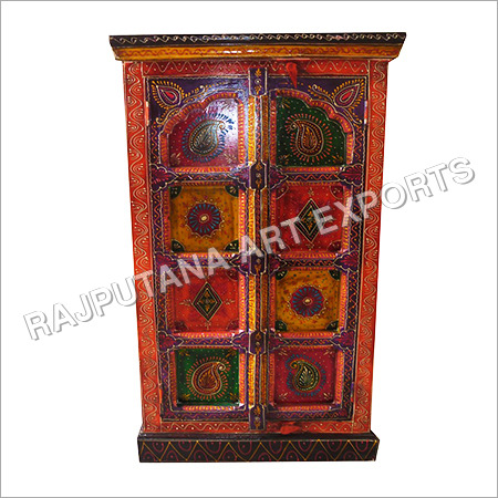 Wooden Painted Cabinet - Wood 60x32x97, Double Doors | Termite Resistant, Smooth Finish, Traditional Style
