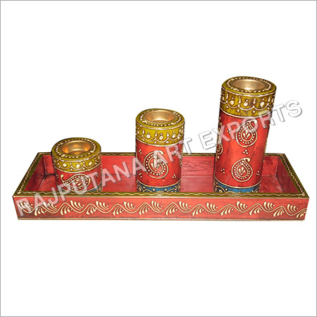 Wood Painted Tray Stand