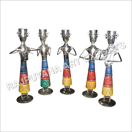 Wood Iron Painted Standing Musician
