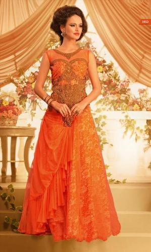 Elegent Orange Long Gown