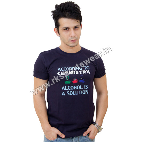 Kapdaclick Mens Cotton Tees - Cotton, Multiple Sizes, Navy Blue | Soft Cotton, Unique Graphic Design, Comfortable Fit