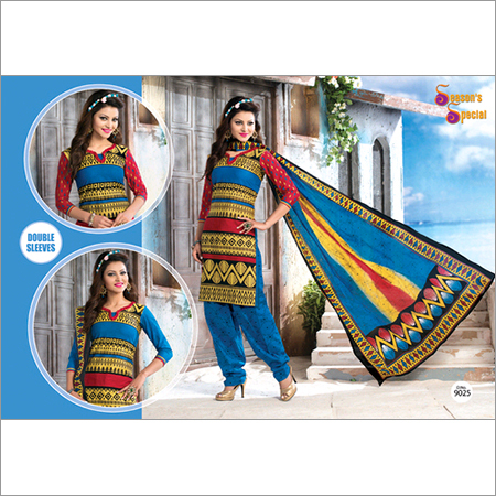 Cotton Printed Dress Materials - Top Satin Cotton, 2.20 Meters Each | Multi Color, Breathable, Quick Dry, Washable, Full Sleeves, Suitable for All Seasons