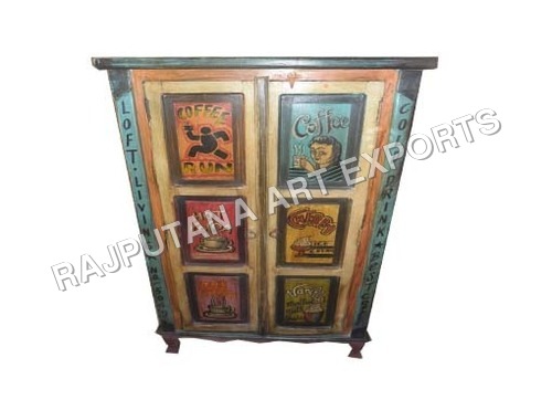 Wood Painted Double Door Cabinet