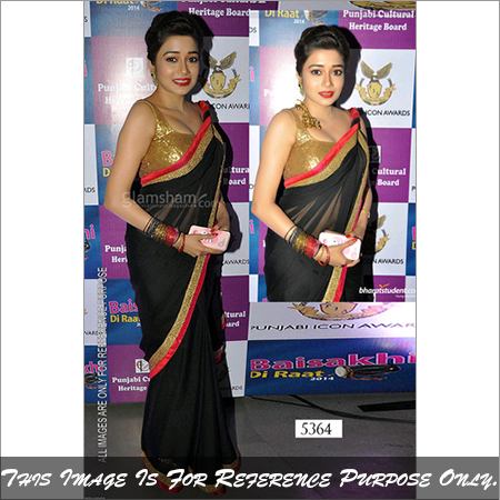 Georgette Fabric - 6.30mtr Fancy Black and Grey | Bollywood Style, Plain Pattern for All Seasons