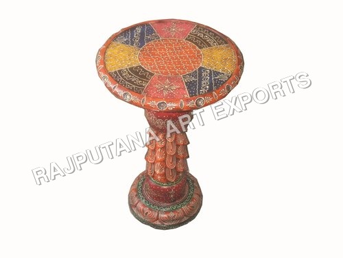 Wood Carving Painted Reveloving Telephone Stool
