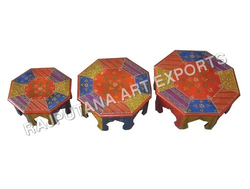 Wood Painted Arch Bajot - Wood, 30x30x15 to 40x40x15 cm, Octagonal Shape, Hand-Painted, Elegant Design