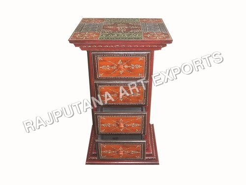 Wood Painted 4 Drawer Paddle Stand