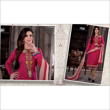 Splendid Pink Cotton Churidar Salwar Suit