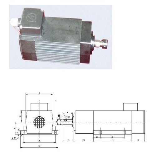0.75KW AIR COOLING SQUARE SPINDLE MOTOR
