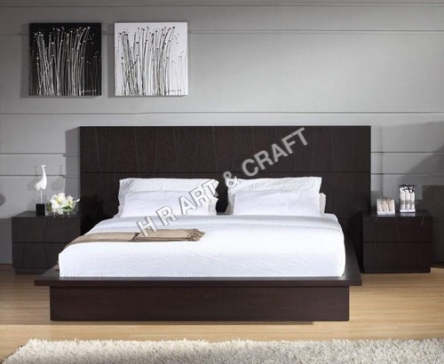 Indian Wooden Bed - Sheesham Wood King Size, Dark Brown | Sturdy, Elegant Design, Comfortable Sleep, Easy Assembly