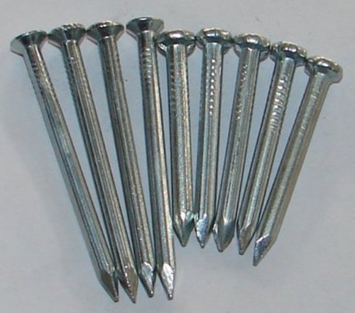 Concrete Nail - Cast Iron, Round Head, Twisted Shank | Strong Hold, Durable, High Impact, Corrosion Resistant, Zinc Plated