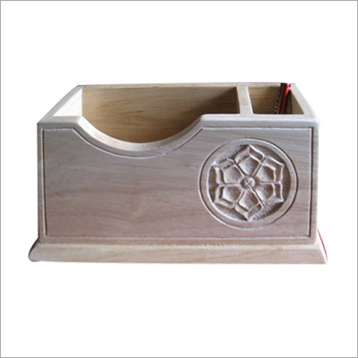 Hand Carved Wood Pen Holder