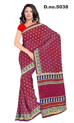 Red Designer Printed Saree