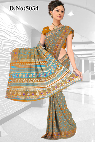 colored Printed Saree