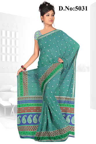 Green fancy printed saree