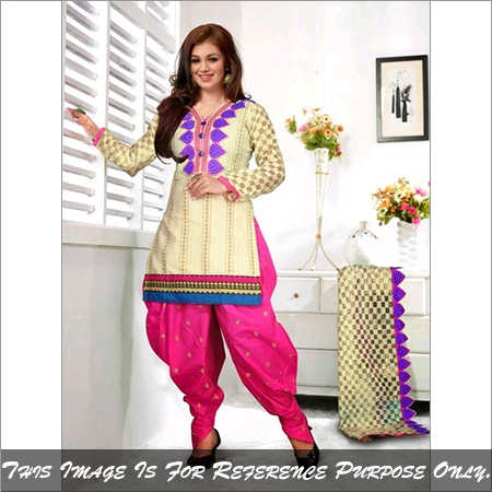 Ayeesha Takia Cream & Pink Cotton Patiala Salwar Kameez with Duppatta