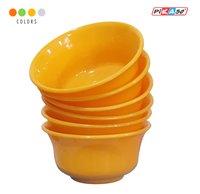 Bowl 175 (6 Pc Set) - Polypropylene, 175 Ml , White, Orange, Green, Yellow - Round Shape, Microwave Safe, Soft, Injection Molding, 88.9 X 50.8 X 58.42 Mm