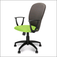 Godrej Neck Rest Chair - Mesh Fabric, Green, Pneumatic Height Adjustable | Ergonomic Mid Back, Swivel, Armrests, Nylon Base