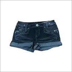 Ladies Denim Shorts - Cotton Blend, Dark Blue, Mid-Rise | Zipper Fly, Distressed Style, 5 Pockets, Comfortable Fit