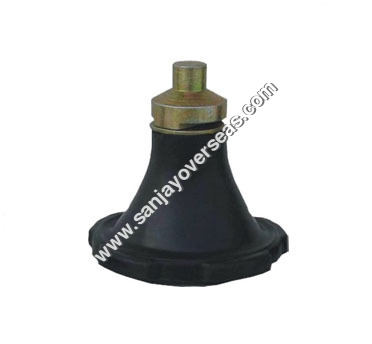 KNOB - Rubber and Brass 2x2x1 Inches Black and Gold Finish | Durable Material Easy Installation Precise Engineering