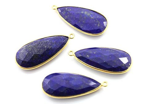 Pear Lapis Fine Gemstone Connector