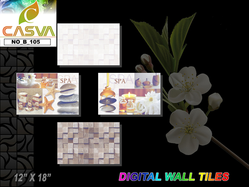 Gloss Kitchen Tiles - Ceramic 12x18, 12x24 Inches | Glossy Finish, Durable, HD Digital Print, Stylish, Easy Install