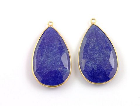 Pear Lapis Gemstone Connector