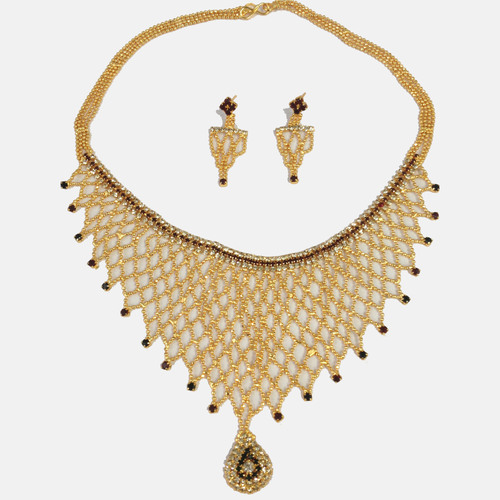 Gold Plated Set - Gold Plated, 18 Inch Chain, 2x3 cm Pendant | Elegant Drop Earrings, Cubic Zirconia, Luxury Look, Fine Craftsmanship