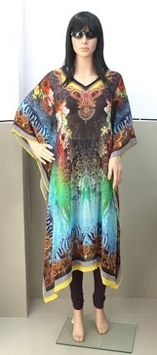 Designer Long Georgette Printed Kaftan