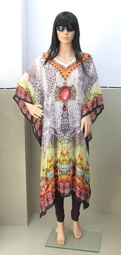 Designer Long Georgette Printed Kaftan