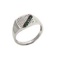 Natural Green Onyx Gemstone Silver Designer Mens ring