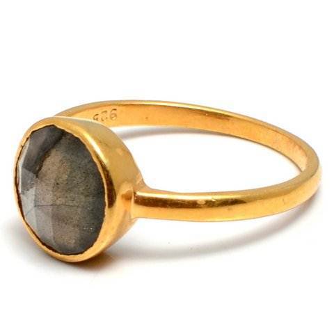 Round Labradorite Gemstone Ring