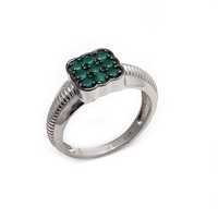 Natural Green Onyx Gemstone Charm Mens ring Sterling Silver