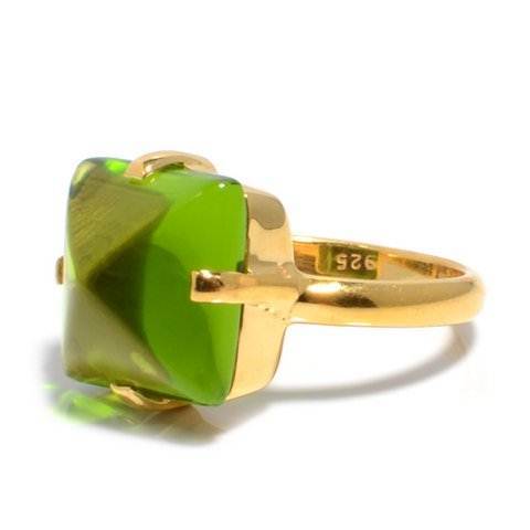 Round Peridot Gemstone Ring