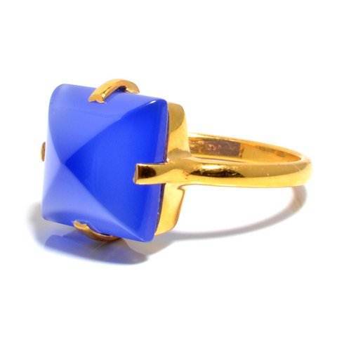 Blue Chalcedony Gemstone Ring