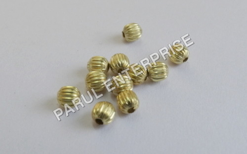 Brass Corrugated Beads