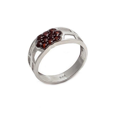 Garnet Charm Gemstone Ring Size: 1-2 Inch