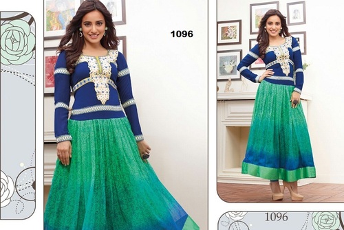 Designer Georgette Anarkali Suit (Semi-Stitched)
