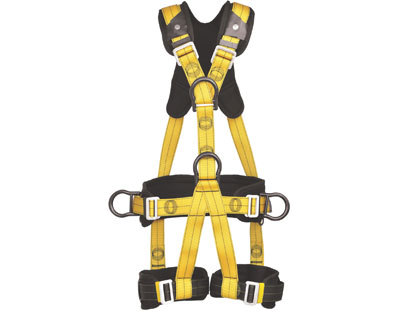 Revolta All Purpose Harness - Polyester Webbing Adjustable Size Yellow | Five D-Rings Fall Arrest Work Positioning Rope Access Removable Padding Extreme Comfort
