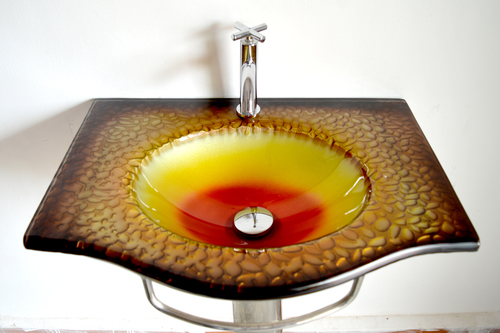 Glass Wash Basin Set
