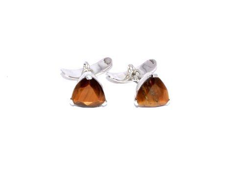 Pear Natural Tiger Eye Gemstone Designer Mens Cufflinks