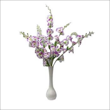Artificial Flower Plant - Plastic Silk, 12x8 Inches, Purple | Realistic Look, Durable, Easy Maintenance, Ceramic Vase