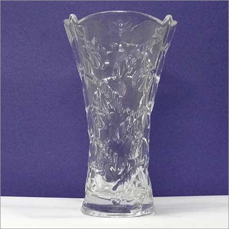 Glass Flower Pot - Hand-Blown Glass, 5 Inch Diameter x 10 Inch Height, Circular Base, Elegant Durable Vase