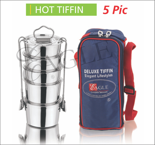 Hot Tiffin - Stainless Steel, 2-5 Layer Insulated Containers, Leakproof, Portable, Hygienic, Stylish, Durable, and Convenient