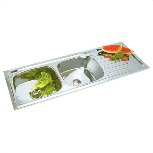 Double Bowl  Drainboard Sink