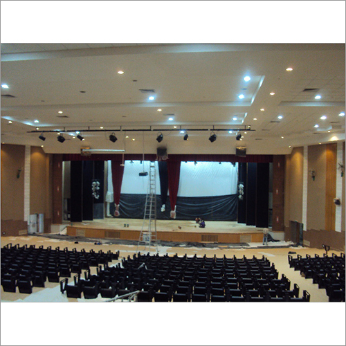 Auditorium Set-Up Curtain Light Bars Acoustic Panels