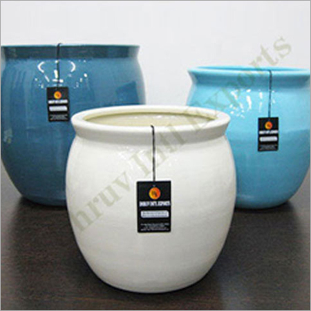 Blue & White Colored Galvanised Metal Pots